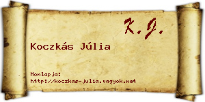 Koczkás Júlia névjegykártya