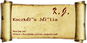 Koczkás Júlia névjegykártya