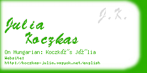 julia koczkas business card